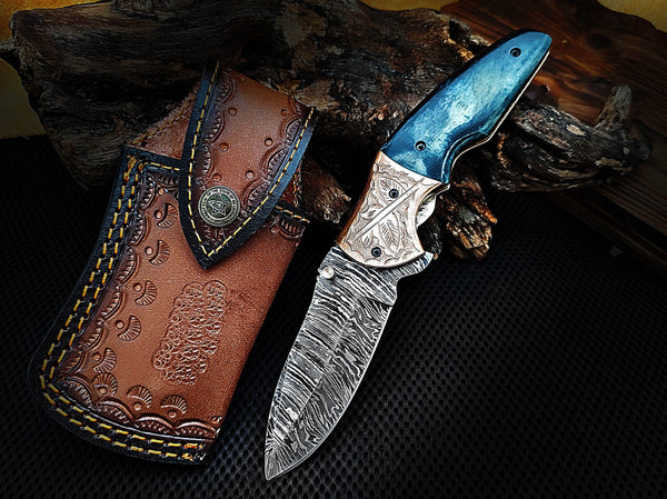 Why Damascus Steel Is So Special: Discover the Custom Handcrafted Folding Pocket Knife with Camel Bone Handle