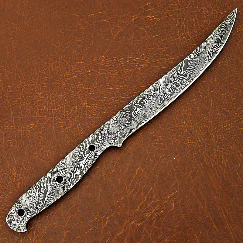 Fish Fillet Knife Making Kit in Damascus Steel - Handcraft Your Own Blade with Ease UKK47