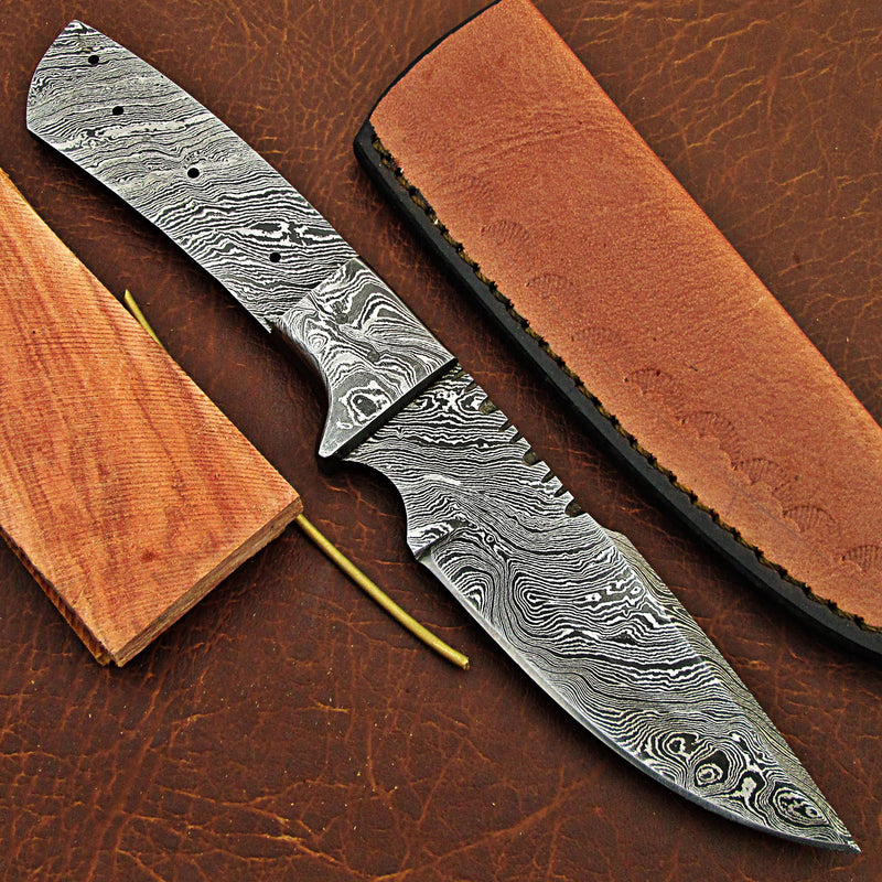 Damascus Knife Making Kit includes a Blade Blank with Brass Bolster and All Accessories to Make a Knife - Handcraft Your Own Knife with Basic Tools with Ease UK13