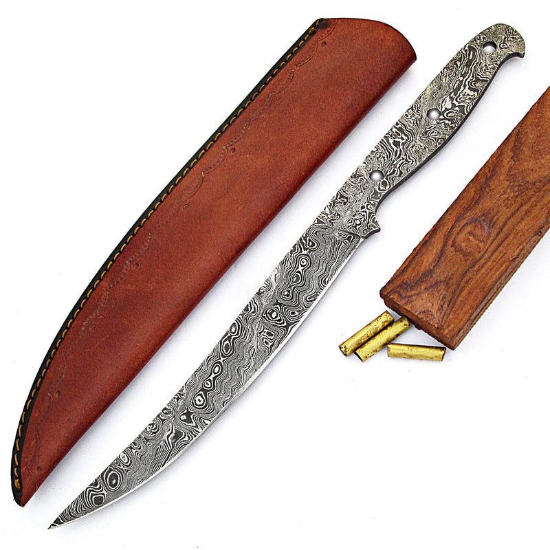 Fish Fillet Knife Making Kit in Damascus Steel - Handcraft Your Own Blade with Ease UKK47