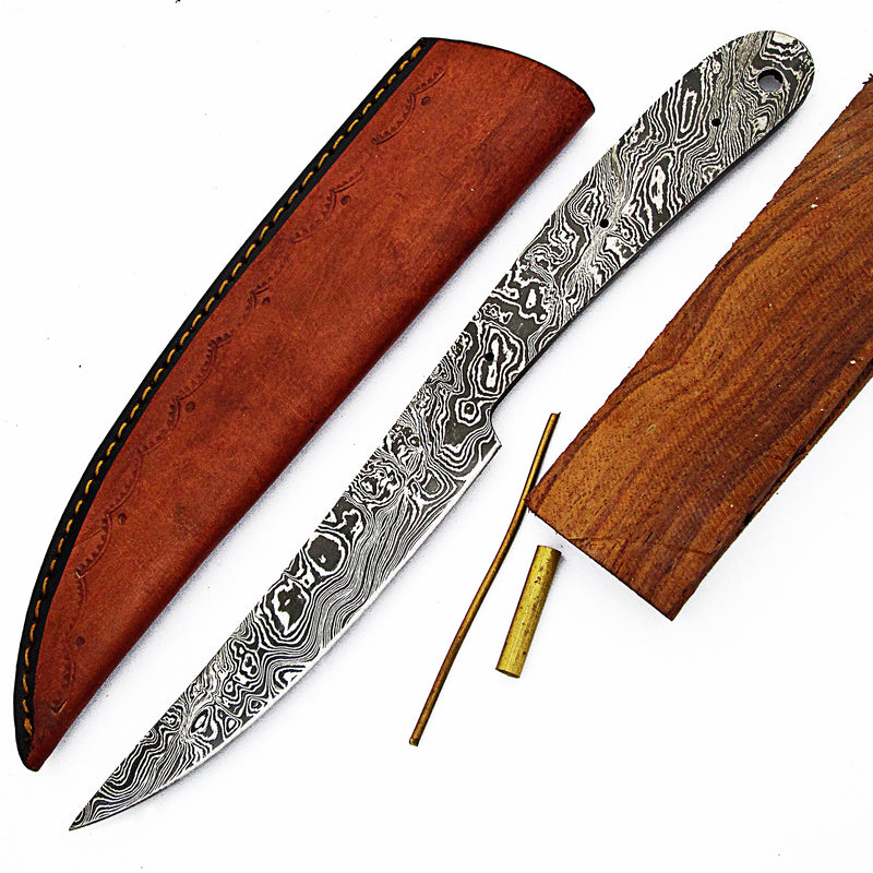 Fish Fillet Knife Making Kit in Damascus Steel - Simply Handcraft Your Own Knife with Ease with ColdLand KIT UKK49