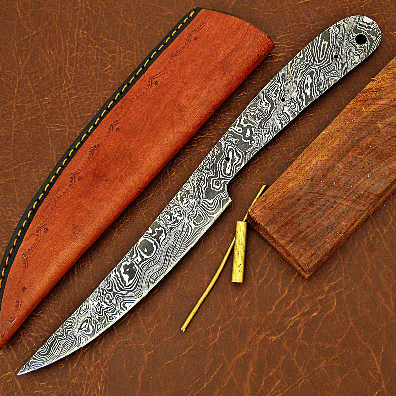 Fish Fillet Knife Making Kit in Damascus Steel - Simply Handcraft Your Own Knife with Ease with ColdLand KIT UKK49