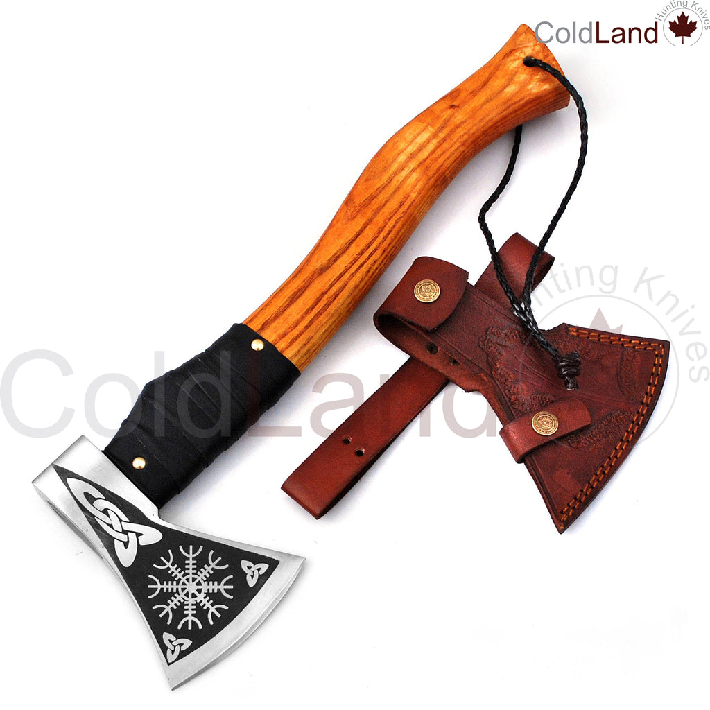 Viking Axe, Camping Axe, Hunting Axe, Carving Axe, Bearded, One-of-a-Kind,  Sharp Blade, Solid Wood, ARSAXE12 - ColdLand Knives