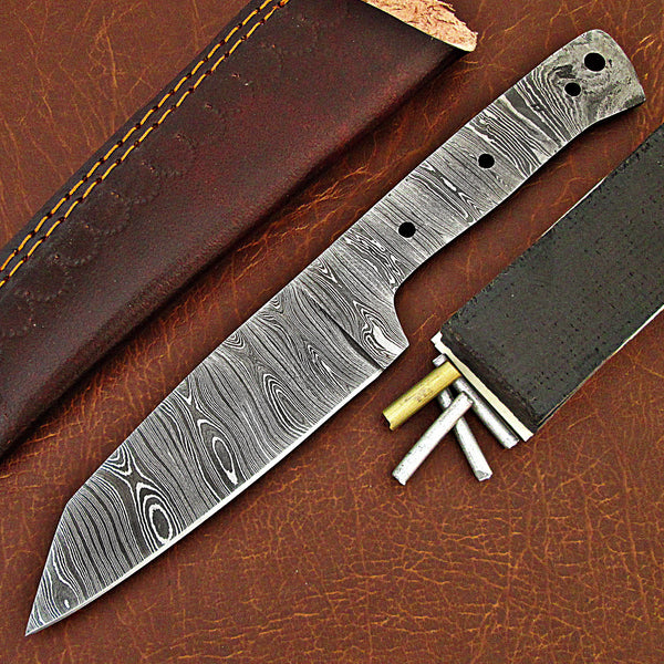  ColdLand Damascus Knife Making Kit DIY Handmade Knife Kit  Includes Knife Blank Knife Steel Blade, Pins, Knife with Sheath, Handle  Scales for Knife Making Supplies, Knife Steel NB115 : Everything Else